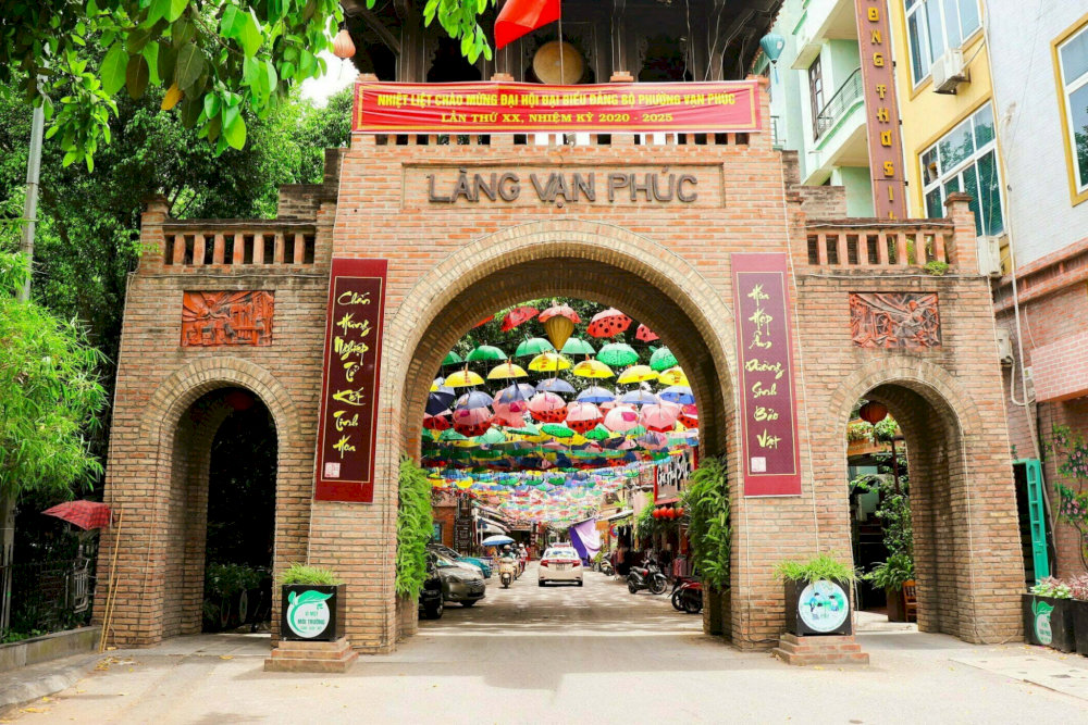 The gate of Van Phuc Silk Village reflects its ancient beauty and rich heritage